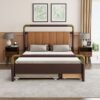 Queen Size Storage Platform Bed, With 2 Big Drawers, Twin Long Size Trundle - Walnut - Image 16