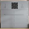 Queen Size Murphy Wall Bed With Top Cabinets & Wine Rack - Gray - Image 24