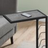Accent Table, C - Shaped, Contemporary - Gray / Black - Image 11