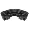 Manual Reclining Sectional Sofa Set L Shaped Symmetrical Motion Sofa Corner Couch Sets With Storage Boxes, 4 Cup Holders And LED Light Strip For Living Room - Black - Image 12