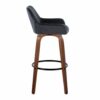 Daniella - Contemporary Fixed Height Barstool With Swivel And Round Footrest (Set of 2) - Walnut / Black - Image 3