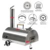 Silver Pizza Oven Outdoor 12" Semi-Automatic Rotatable Pizza Ovens Portable Stainless Steel Wood Fired Pizza Oven Pizza Maker With Built-In Thermometer Pizza Cutter Carry Bag - Silver - Image 12
