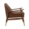 Accent Chair With Cushioned Seat, Brass Tipped Legs - Dark Brown - Image 12