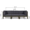 Oana - Contemporary 3 Piece Sofa Set With Water Resistant Cushions - Dark Gray - Image 3