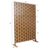 Outdoor & Indoor Freestanding Decorative Privacy Screen For Deck Balcony Patio, Metal Privacy Screen - Brown - Image 3