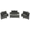 8 Pieces Outdoor Wicker Round Sofa Set, Half-Moon Sectional Sets All Weather, Curved Sofa Set With Rectangular Coffee Table, PE Rattan Water-Resistant And UV Protected, Movable Cushion - Gray - Image 7