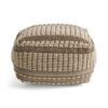 Rustic Wool And Cotton Large Pouf, Handcrafted Tufted Design - Brown / Beige - Image 5