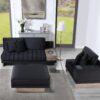 Memphis - Velvet Reversible Sectional Sofa Ottoman With Storage Compartment, Drawer, USB ports, Charging Outlets - Image 5