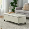 Glouster - Storage Ottoman With Leather Upholstery - Ivory - Image 5