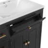 Modern Bathroom Vanity With Ceramic Sink, Freestanding, One Tip - Out Drawer, 3 Side Drawers, Adjustable Shelf - Beige - Image 14