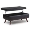 Owen - Lift Top Large Coffee Table Storage Ottoman - Distressed Black - Image 2