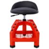 Pneumatic 360 Degree Swivel Stool, Mechanics Rolling Creeper Seat, Heavy Duty Rolling Mechanics Stool, Shop Stool With Casters - Red / Black - Image 6