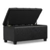 Sienna - Storage Ottoman Bench - Distressed Black - Image 3