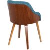 Bacci - Mid-Century Modern Dining / Chair (Set of 2) - Walnut / Teal - Image 4