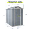 4X6Ft Resin Outdoor Storage Shed Kit-Perfect To Store Patio Furniture - Gray - Image 3