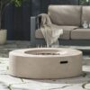 Modern Outdoor 50, 000 Btu Round Concrete Propane Fire Pit, Lightweight Design - Light Gray - Image 3