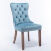 Nikki - Modern, High-End Tufted Solid Wood Contemporary Velvet Upholstered Dining Chair With Wood Legs Nailhead Trim (Set of 2) - Light Blue - Image 3