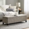 Glouster - Contemporary Storage Ottoman V2 With Upholstered Fabric - Sand - Image 7