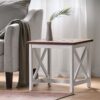 End Table, Farmhouse Side Table, Indoor Outdoor - Brown / White - Image 6