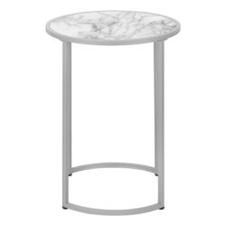 Accent Table, Side, Round - White