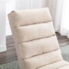 Linen Massage Chaise Lounge Indoor With Remote Control, Ergonomic Electric Massage Lounger - Beige - Image 10