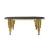 Glass Top Oval Dining Table With Gold Stainless Steel Base For 8 Seats - Gold / Black - Image 4