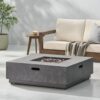 Modern Square Iron Fire Pit 50, 000 Btu - Stone Gray - Image 3