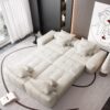 Modern Oversized Modular Sectional Sofa, Sparkling Chenille Fabric Soft Cushion Sofa With 8 Pillows, 8 Pieces Diy Combination Tufted Sofa, No Assembly Required - Beige - Image 12