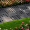 Plastic Interlocking Deck Tiles 44 Pack For Outdoor And Indoor Use, 12" X 12" Square Waterproof Patio Decking - Dark Gray - Image 2