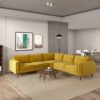 Amber - Velvet Corner Sectional Sofa - Yellow - Image 4