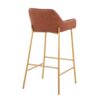 Daniella - Contemporary / Glam Fixed Height Bar Stool (Set of 2) - Gold / Camel - Image 4
