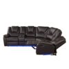 Modern Faux Leather Manual Reclining With Center Console And LED Light Strip, Living Room Furniture Set, Symmetrical Couch With 2 Cup Holders And Storage For Living Room - Brown - Image 11