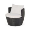 Kono - Outdoor 3 Pieces Chat Set With Cushions And Tempered Glass Tabletop - Black / Ivory - Image 9