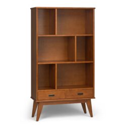 Draper - Mid Century Wide Bookcase And Storage Unit - Teak Brown