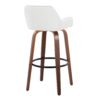Daniella - Contemporary Fixed Height Barstool With Swivel And Round Footrest (Set of 2) - Walnut / White - Image 4