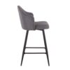Ahoy - Contemporary Fixed Height Counter Stool With Square Footrest (Set of 2) - Black / Gray - Image 3