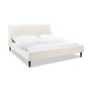 Aspen - King Vertical Tufted Headboard Platform Bed Set - Cloud White - Image 3