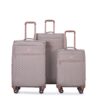 4 Piece Set (16/20/24/28), Softshell Suitcase Spinner Wheels Terylene Luggage Sets Carry On Suitcase Luggage Lightweight Durable Suitcase - Khaki - Image 5