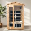 2 Person Far Infrared Old Fir Outdoor Sauna Room - Natural - Image 7