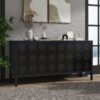 Stylish Storage Cabinet Sideboard With Unique Geometric Circle Door Design - Black - Image 8