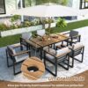 7 Pieces Outdoor Dining Set Patio Dining Table And Chair Set With And Removable Cushions For Patio, Backyard, Garden - Gray - Image 5