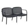 Luna - Outdoor Patio Loveseat With Frame And Cushions Weather Resistant Pp Material - Beige / Black - Image 6