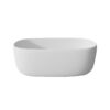 Freestanding Bathtub Resin Stone Soaking Bathtub Solid Surface Modern Tubs With Overflow And Pop-Up Drain - Matte White - Image 10