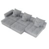 Modern Oversized Modular Sectional Sofa, Sparkling Chenille Fabric Soft Cushion Sofa With 6 Pillows, 6 Pieces Diy Combination Tufted Sofa, No Assembly Required - Gray - Image 21