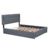 Queen Size Upholstered Platform Bed With Trundle And Drawers - Gray - Image 10