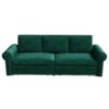 King Pull Out Sofa Bed, 3 In 1 Velvet Convertible Sleeper Sofa With Nailhead Trim & Rolled Arm, Multi Functional Sofa Bed For Living Room, Bedroom, Apartment, Office - Green - Image 12