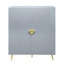 Gaines - High Gloss Accent Cabinet - Gray