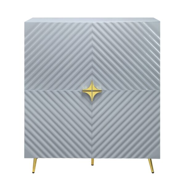 Gaines - High Gloss Accent Cabinet - Gray