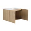 Modern Wall Mounted 30" Bathroom Vanity With Ceramic Sink And Soft Closing Doors - Oak - Image 16