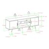 Mid-Century Modern 2 Door 70" TV Stand For 80" TVs With Glass Shelf - Birch - Image 6